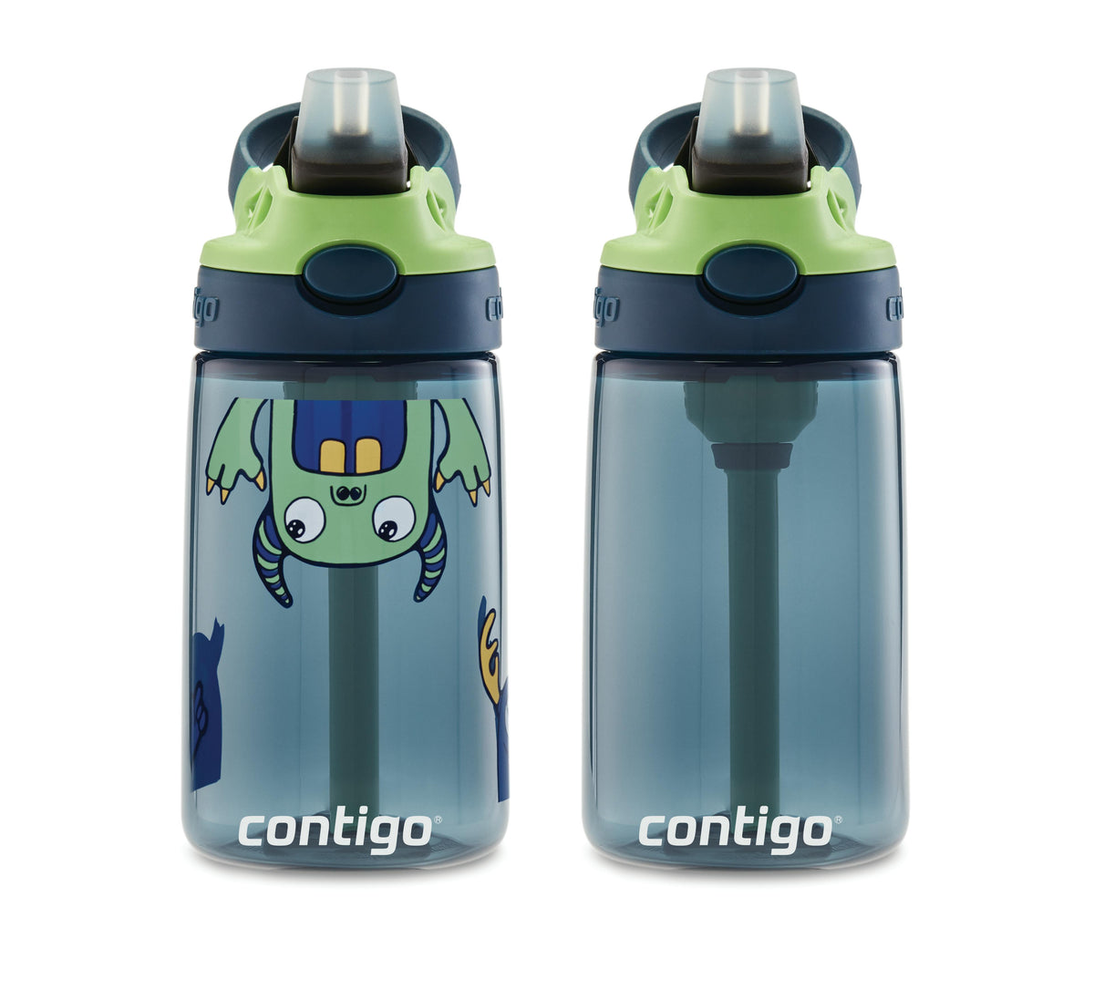 Kids Straw Water Bottle with AUTOSPOUT Lid, 14oz., 2 Pack