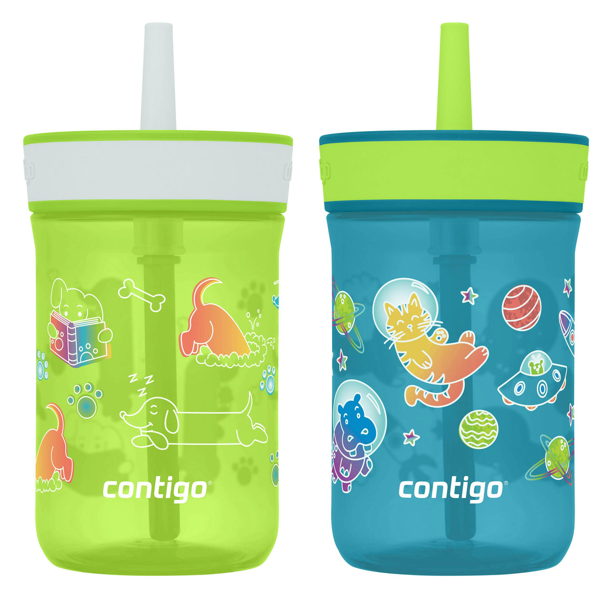 Kids’ Leighton Straw Tumbler with Spill-Proof Leak-Proof Lid, 14oz