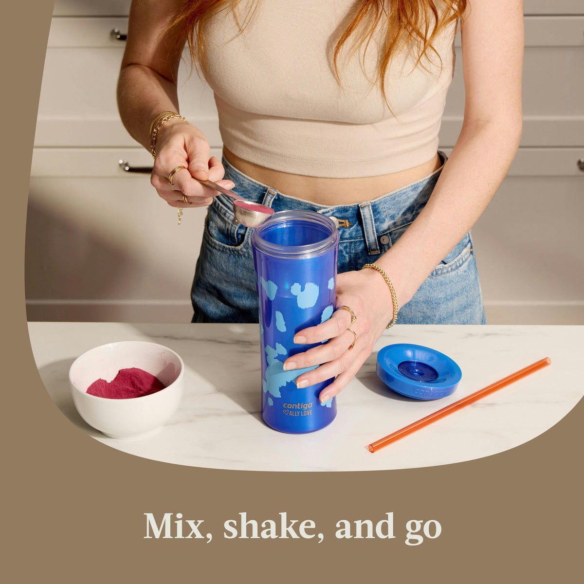 x Ally Love Streeterville AUTOCLOSE Shake & Go Tumbler, 20oz