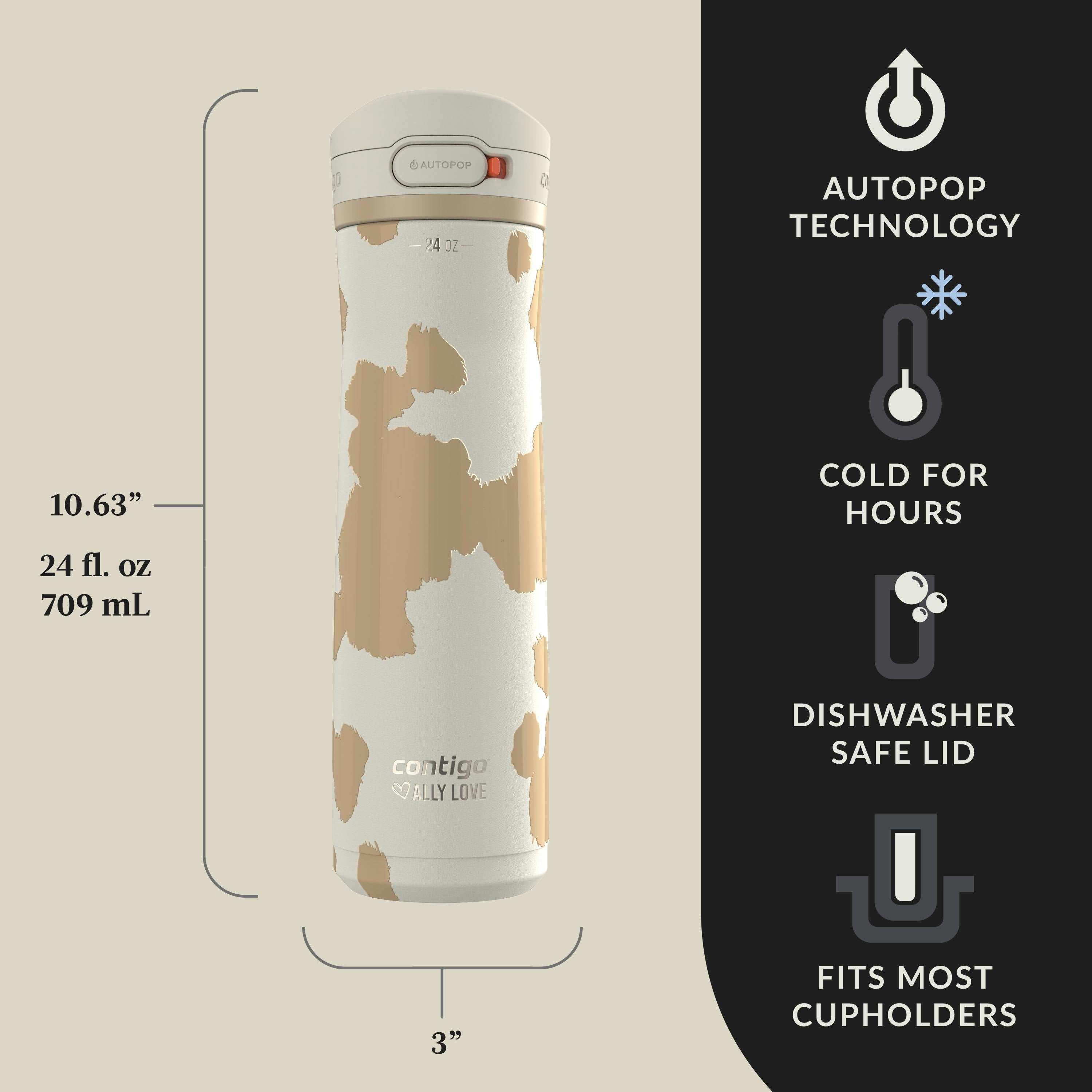 x Ally Love Jackson Chill 2.0 Stainless Steel Water Bottle with AUTOPOP Lid, 24oz